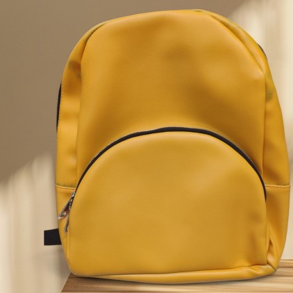 Рюкзак женский из экокожи "Леди Вишня", желтый