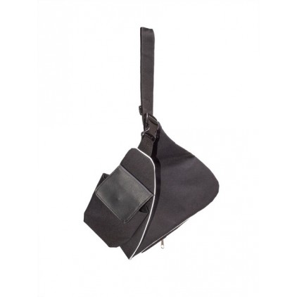 Рюкзак-сумка через плечо (слинг-бэг) мужской, черный, городской, водостойкий 