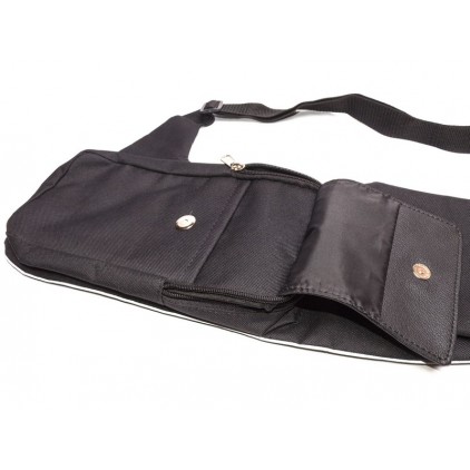 Рюкзак-сумка через плечо (слинг-бэг) мужской, черный, городской, водостойкий 