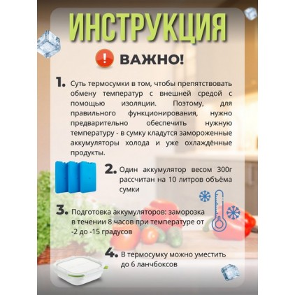 Термосумка-холодильник 21л с жестким каркасом для отдыха и путешествий